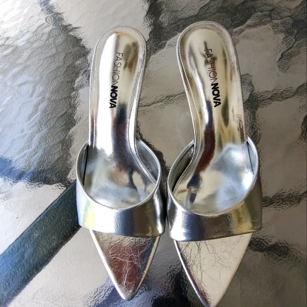 Fashion Nova Silver Sleek Sandal - Picture 5 of 8